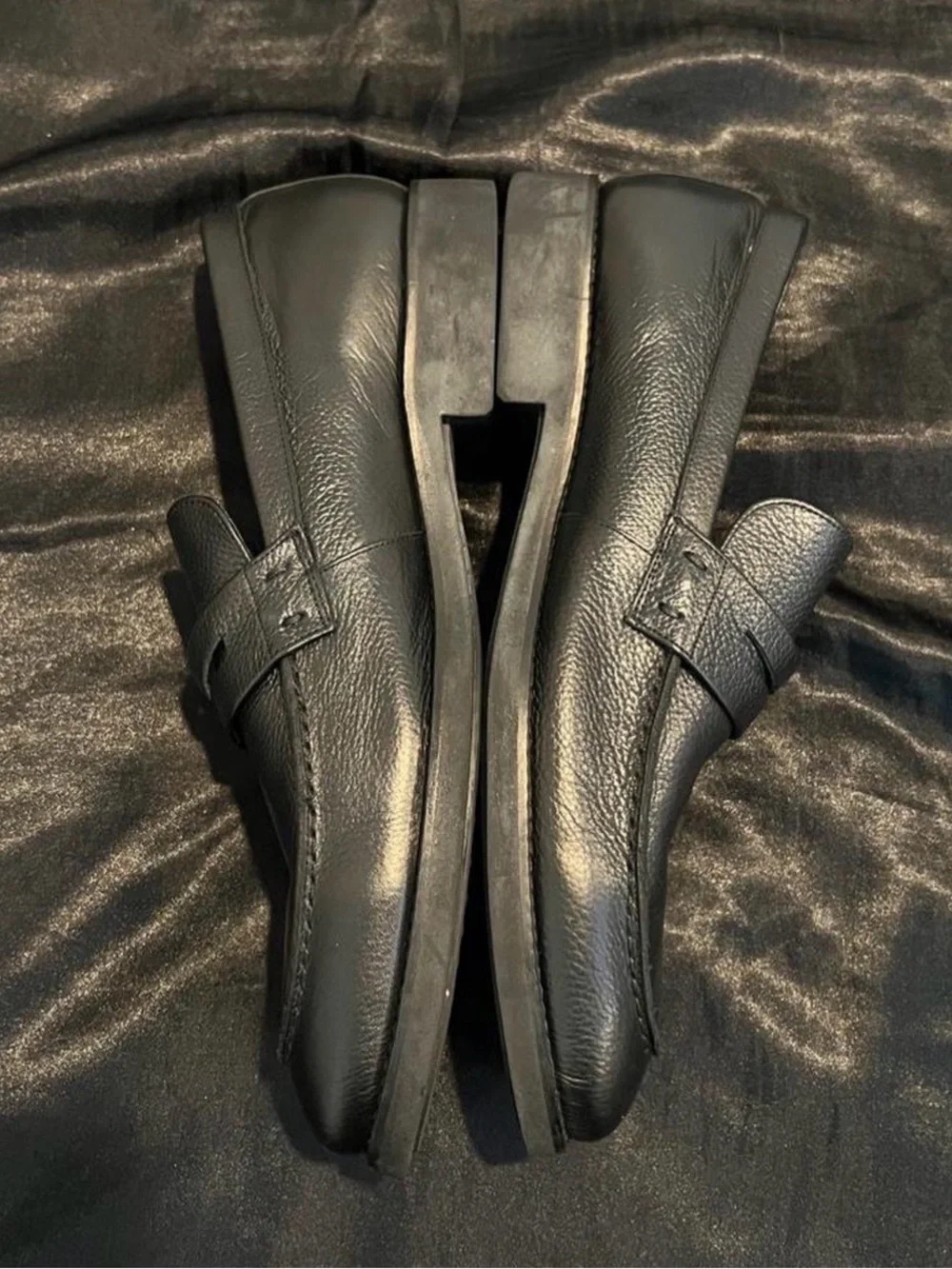 Men's Black Leather Slip-On Loafers